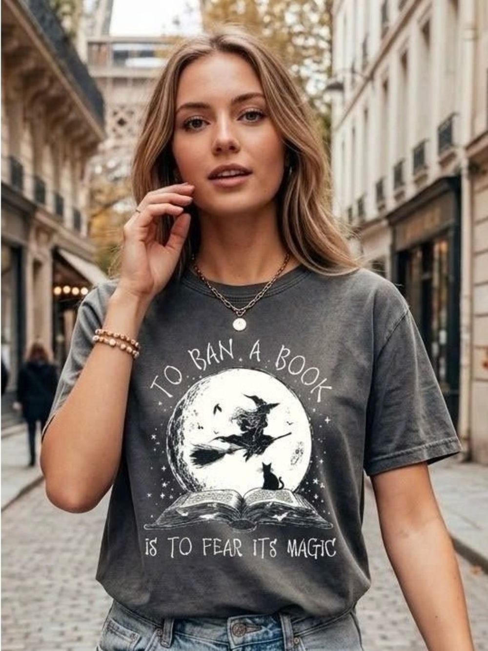 To Ban A Book Is To Fear Its Magic Graphic Tee Bookish Witchy Reader T-Shirt